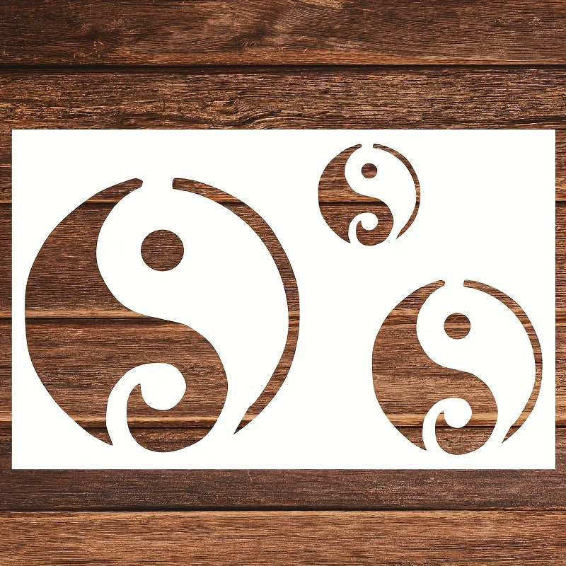 Yin Yang Stencil 12.7x20.32 cm for Painting Wall Wood Fabric Furniture