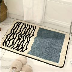 Geometric Pattern Anti-slip Bath Rug Machine Wash Non Slip Shaggy Plush Rugs Car