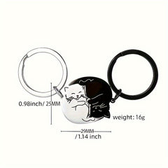 Cat Couple Keychain Pendant Decoration for Car Keys Backpacks Wallets
