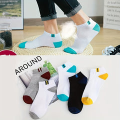 1pair 5pairs Ankle Socks Breathable Comfortable Soft Socks Spring Summer