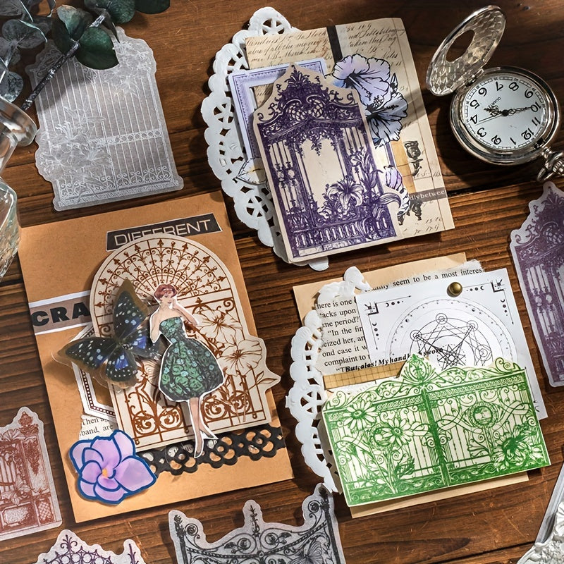 20PCS Gothic Castle Stickers for Scrapbooking and Collages