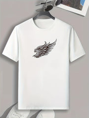 Wing Print Men's Active Tee Stretch Breathable Outdoor Summer T-shirt