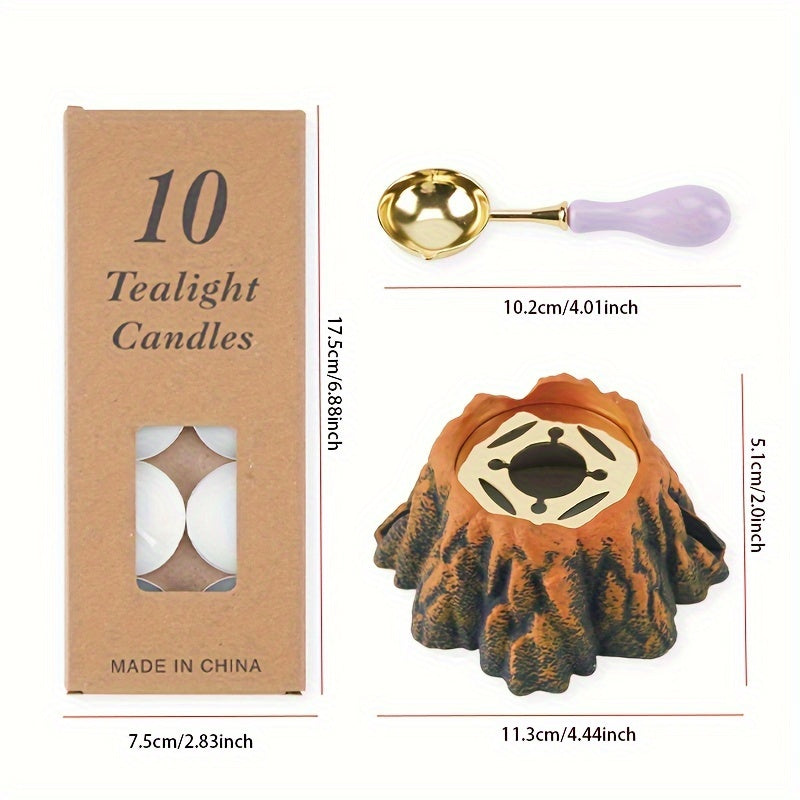 3pcs Wax Seal Set with Spoon, Melting Furnace, 10 Candles