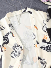 Girl's 3pcs Cartoon Animal Print Set Short Sleeve Top Casual Outfit