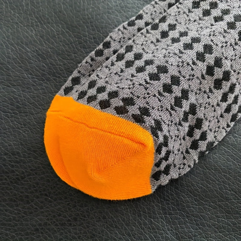 Colorblock Crew Socks, Breathable Mid Tube Stockings