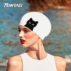 Stay & Stylish Adult Cartoon Silicone Swim Cap for Men & Women