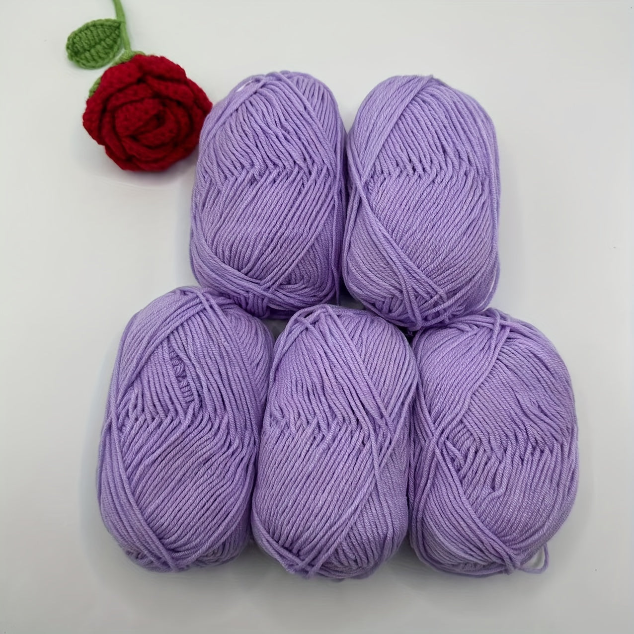 250g 5 Balls of Milk Cotton Wool Baby Thread for DIY Crochet Slippers