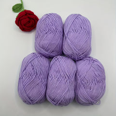 250g 5 Balls of Milk Cotton Wool Baby Thread for DIY Crochet Slippers