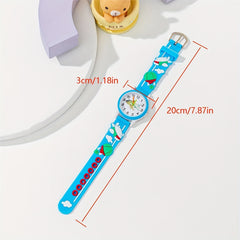 Kids Cartoon Print Round Dial Quartz Watch For Gift