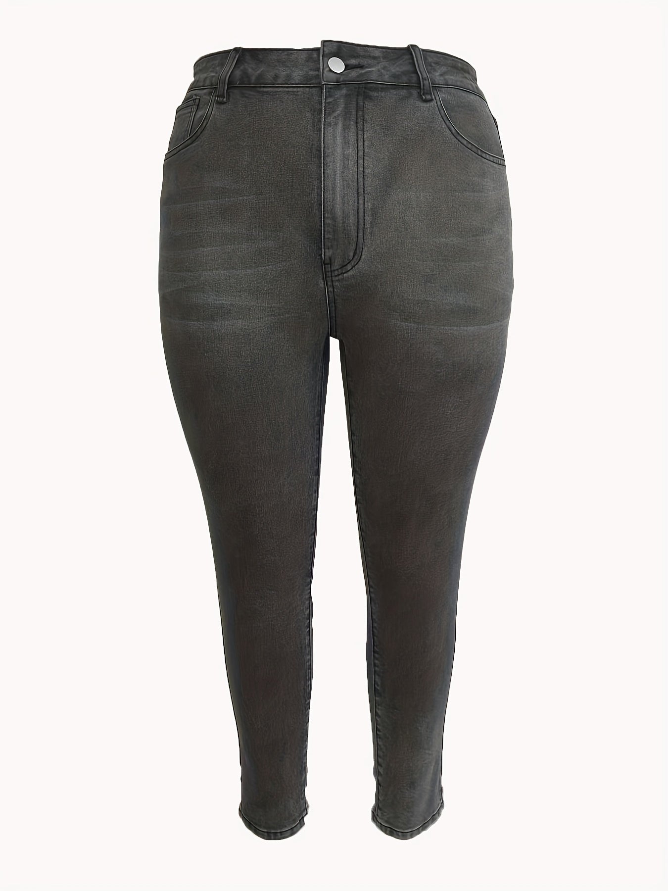 Women's Plus Solid High Rise Skinny Jeans