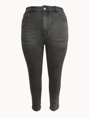 Women's Plus Solid High Rise Skinny Jeans