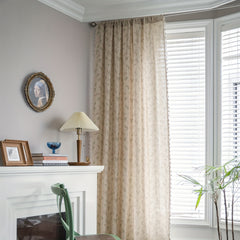 Floral Farmhouse Curtains with Tassel Semi Blackout Living Room Drapes