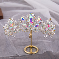 Colorful Rhinestone Crown Headband Tiara Wedding Hair