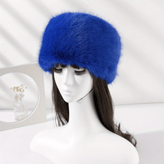 Warm Faux Fur Bucket Hat Soft Coldproof Beanie for Women
