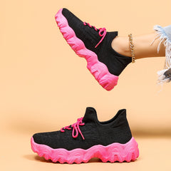 Thick Sole Shock Absorption Running Shoes Breathable Mesh Non Slip Sneakers