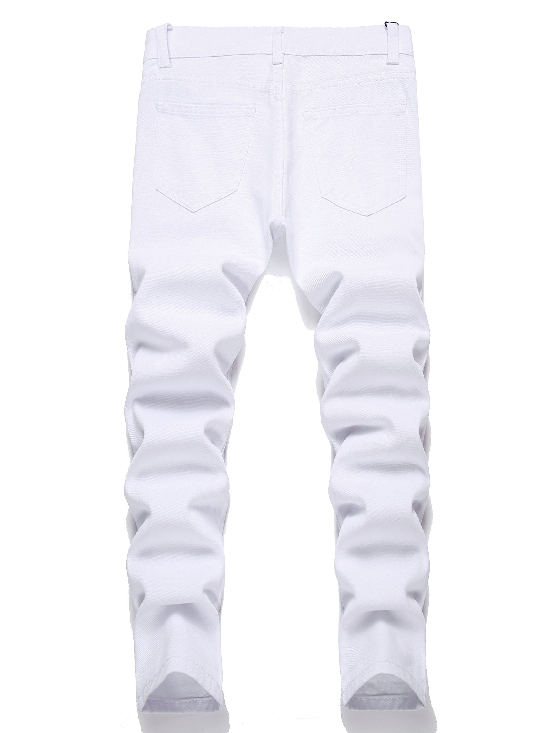 Boys Graffiti Letter Embroidered Slim Fit Jeans