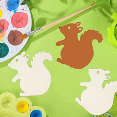 50pcs Wooden Squirrel Blank Wood Chips for DIY Wood Decorations