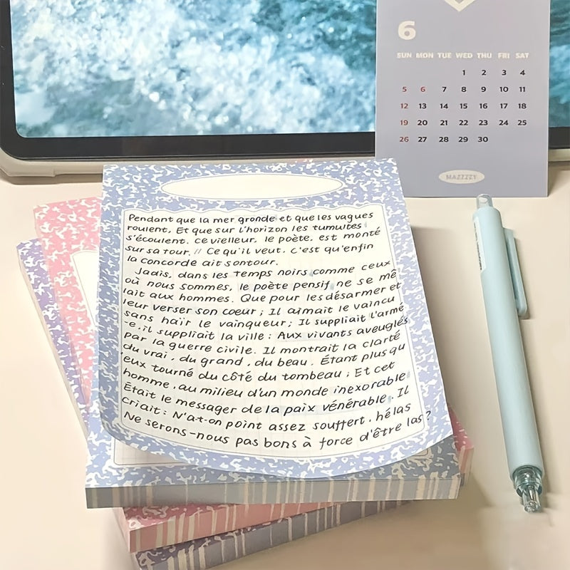 50 Cow Pattern Sticky Note Sheets - Student & Office Supplies