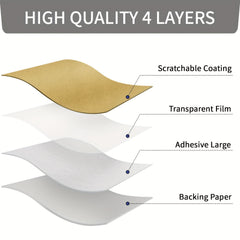 300pcs Golden Scratch Off Stickers Self Adhesive Waterproof Stickers