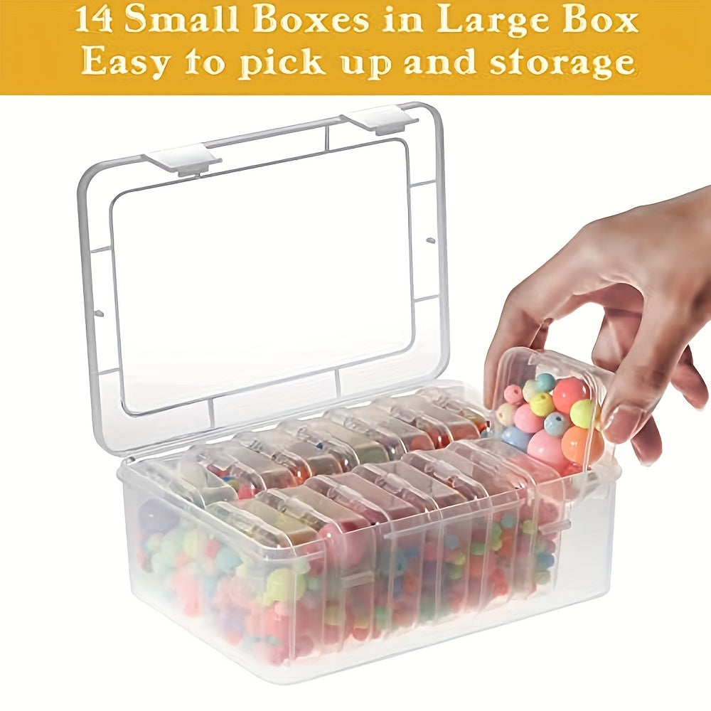 15pcs Small Bead Organizers Plastic Storage Cases Mini Clear Boxes