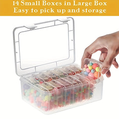 15pcs Small Bead Organizers Plastic Storage Cases Mini Clear Boxes
