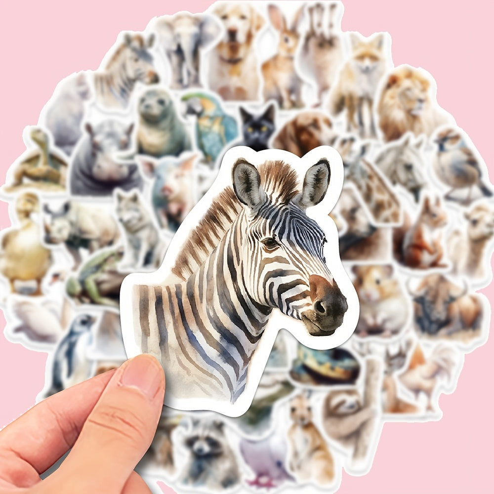 50pcs Realistic Animal Stickers Waterproof for Laptop Water Bottle Guitar