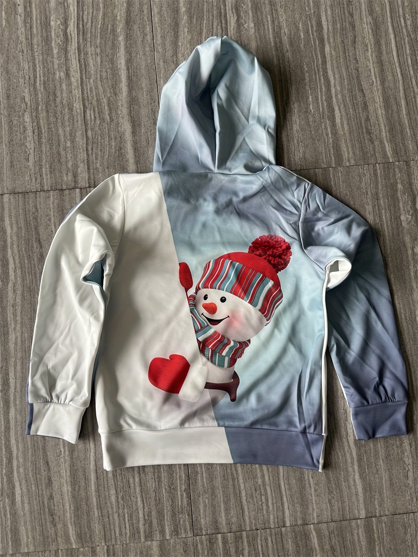 Kids 3D Christmas Snowman Hoodie Sweatshirt