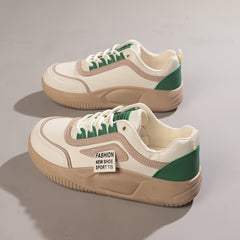 Faux Leather Heighten Skate Shoes Casual Chunky Sneakers