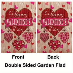 Heart Pattern Double Sided Garden Flag for Valentine Party Decor