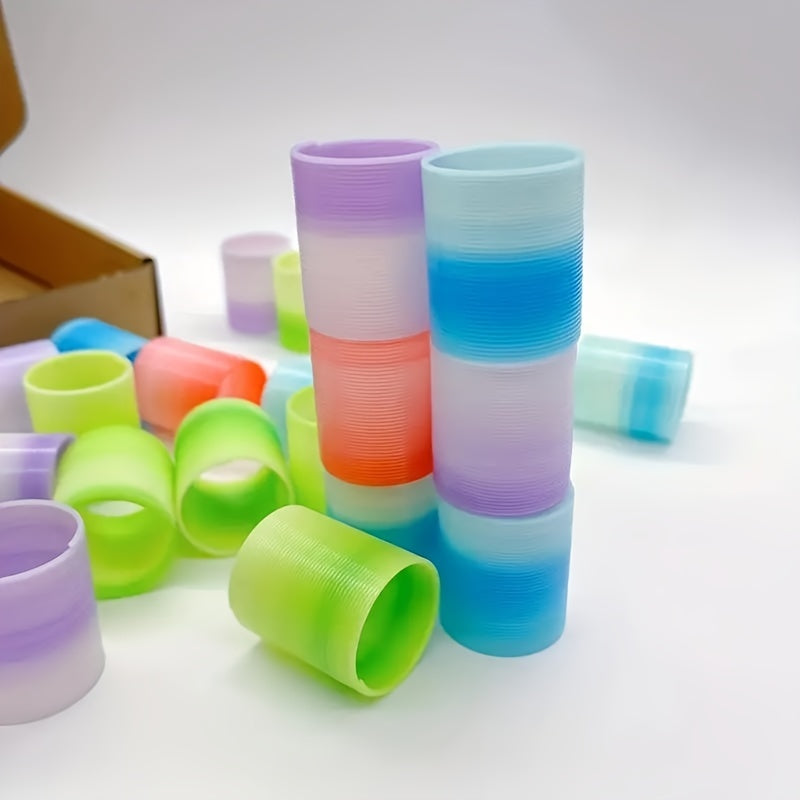 8pcs Rainbow Magic Fidget Stress Coil Mini Springs Bulk Toys