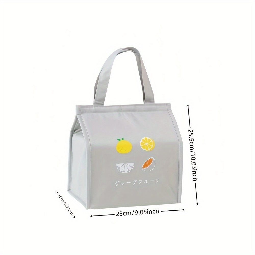 Insulated Lunch Bag Polyester Thermal Tote with Hand Wash - Fruit Print