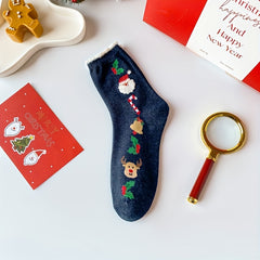 Christmas Socks Mid Tube Fall Winter Santa Socks US6 8