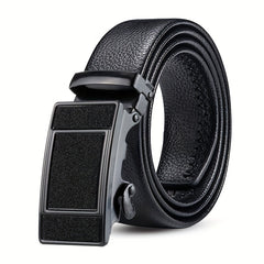 Men's PU Leather Belt Automatic Buckle Starry Frosted Texture Business Belt