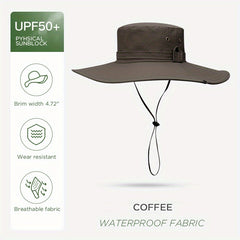 UV Protection Waterproof Wide Brim Bucket Hat for Outdoor Sports
