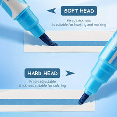 Dual Head Metallic Marker Pen Soft Brush & Fine Tip for Art Journaling