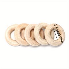 Natural Wood Circles Beads Wooden Ring for DIY Jewelry Making Crafts