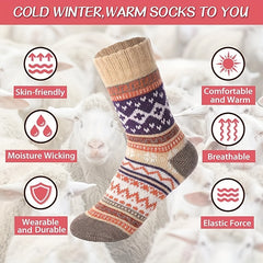 5 Pairs Women's Winter Warm Socks Thickened Soft Crew Socks