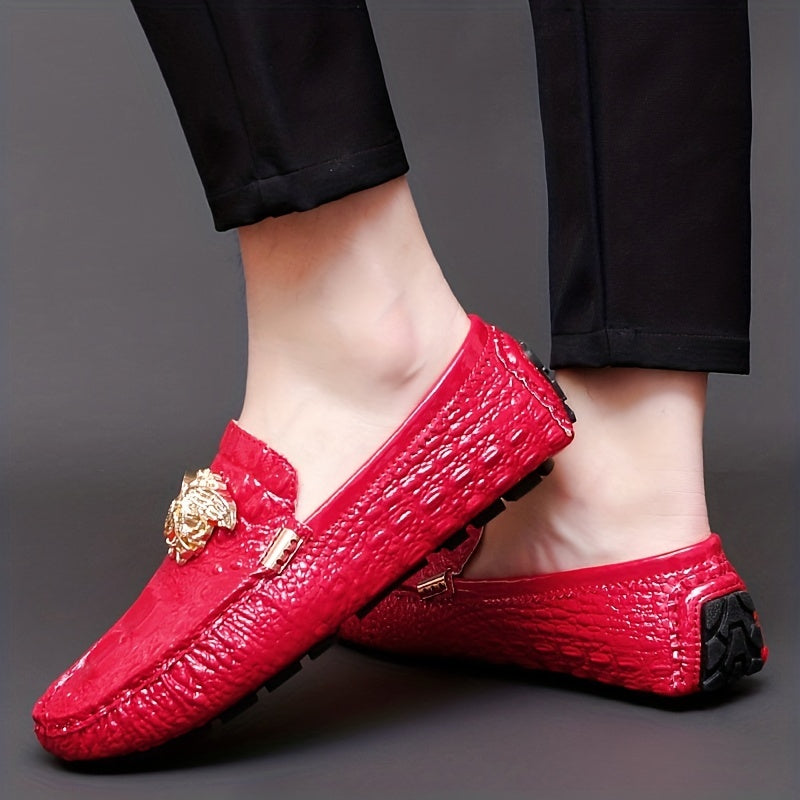 Men's Crocodile Print Slip On Loafers