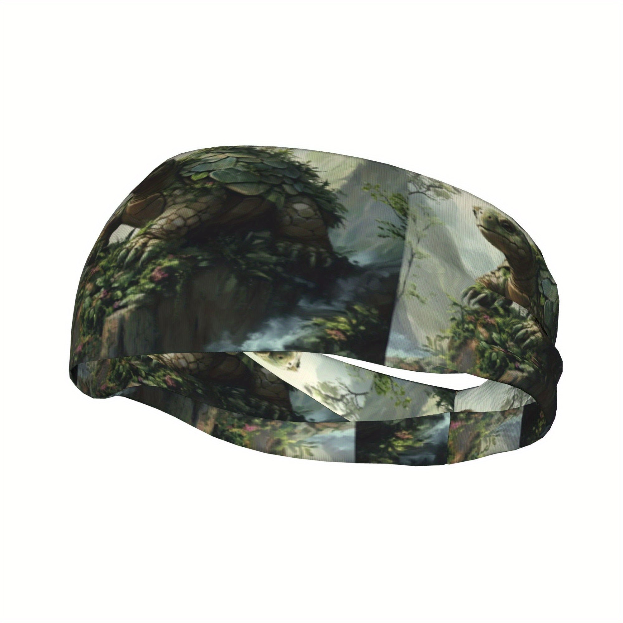 Turtle Sports Headband Sweat Wicking Breathable Polyester Nature Print