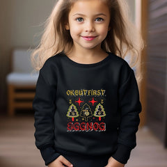 OERYUI Cartoon Christmas Tree & Letter Print Sweatshirt