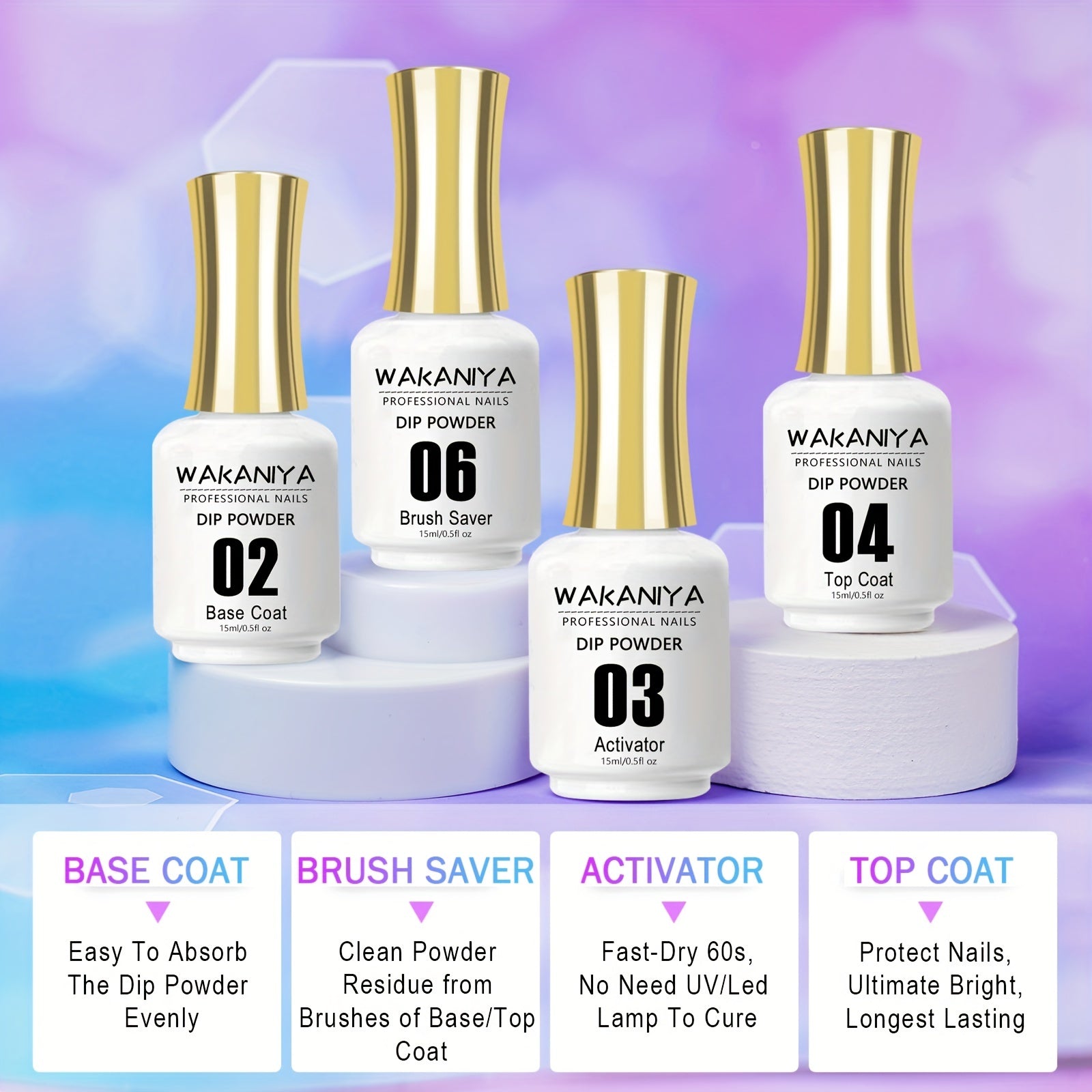 20-Color Dip Powder Nail Kit, Glitter Starter Set for Beginners