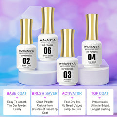 20-Color Dip Powder Nail Kit, Glitter Starter Set for Beginners