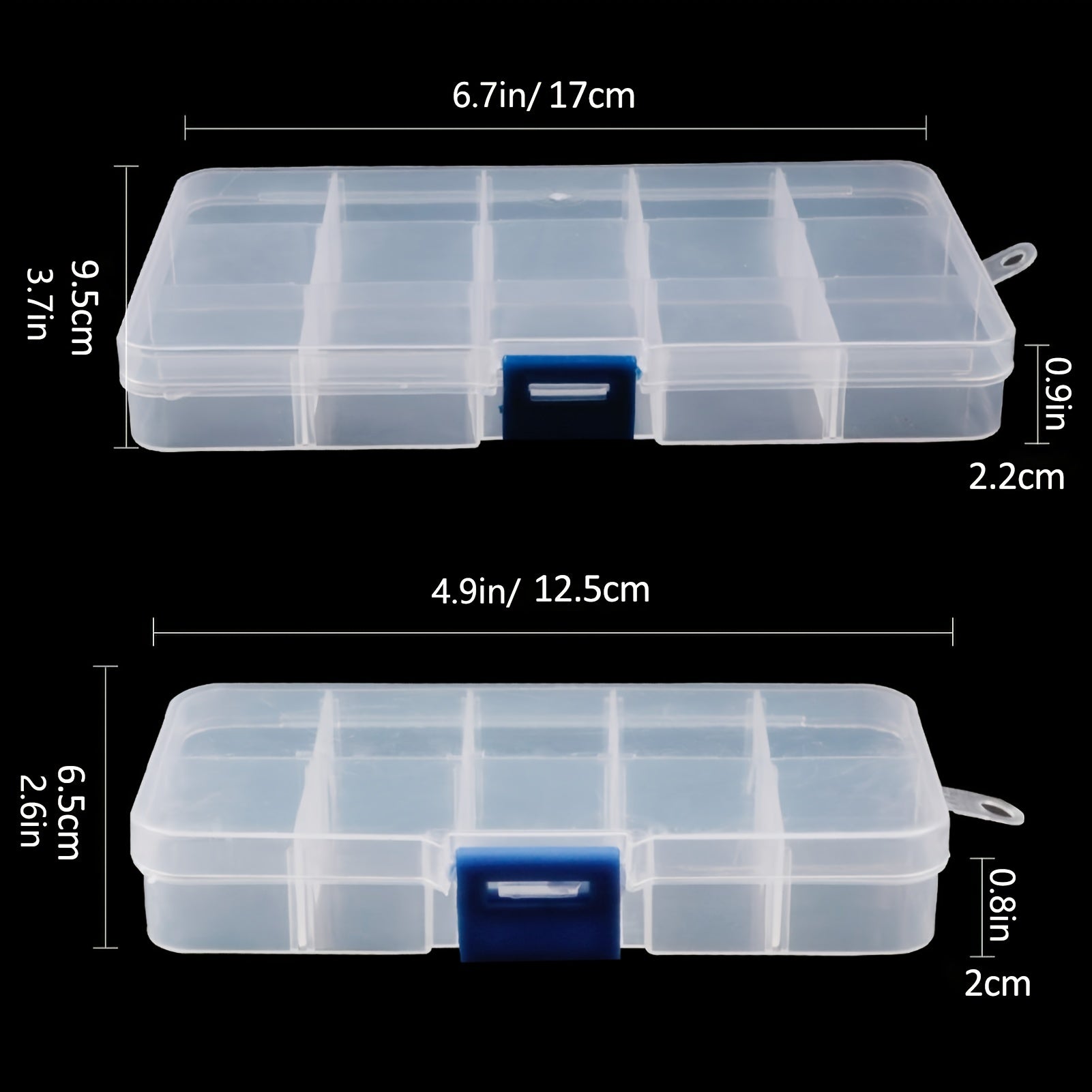 Adjustable Clear Compartment Plastic Organizer Box Bead Travel Storage