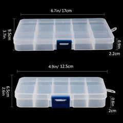 Adjustable Clear Compartment Plastic Organizer Box Bead Travel Storage
