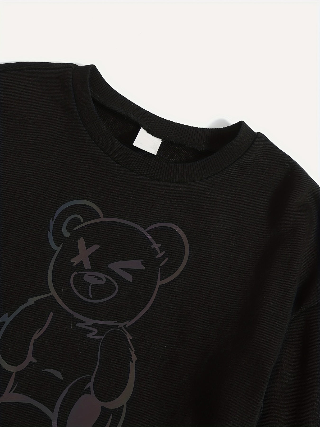 Graffiti Bear Print Boys Sweatshirt & Sweatpants Set