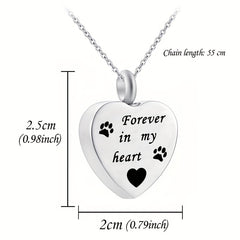 Pet Memorial Necklace Heart Pendant Cremation Urn for Ashes Keepsake