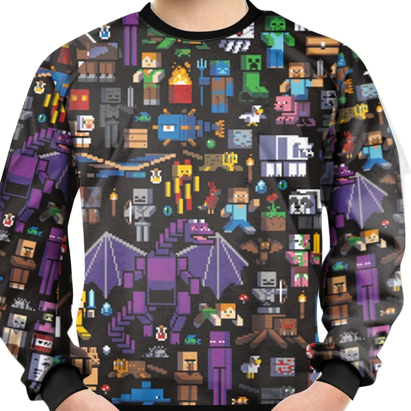 Pixel Game Print Kid's Sweatshirt Unisex Pullover