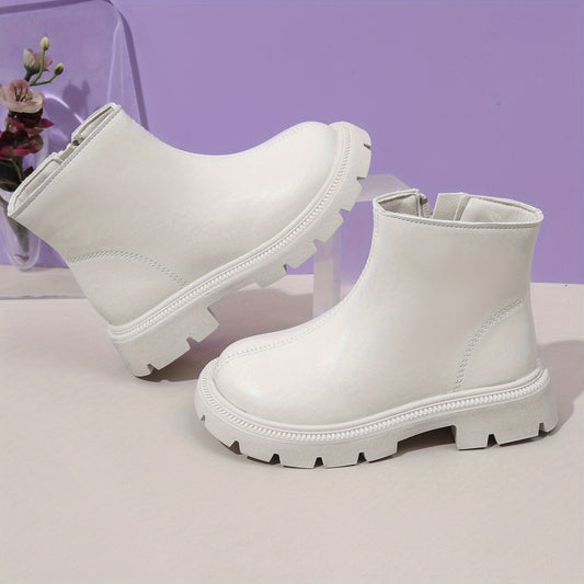 Girls Solid Zipper Boots Comfortable Non Slip for Indoor Outdoor Travel