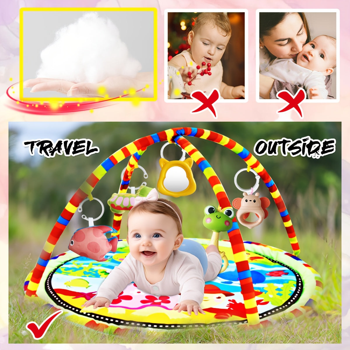 Kids' Gym Play Mat with Animal Toys and Accessories