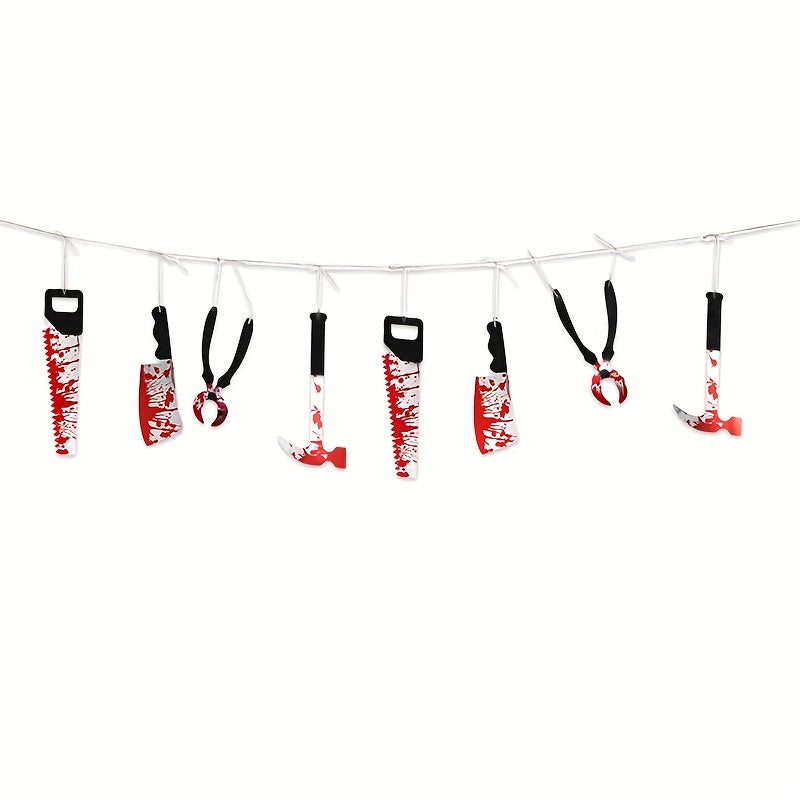 Halloween Banner Set Bloody Backdrop Garland Ghost Party Horror